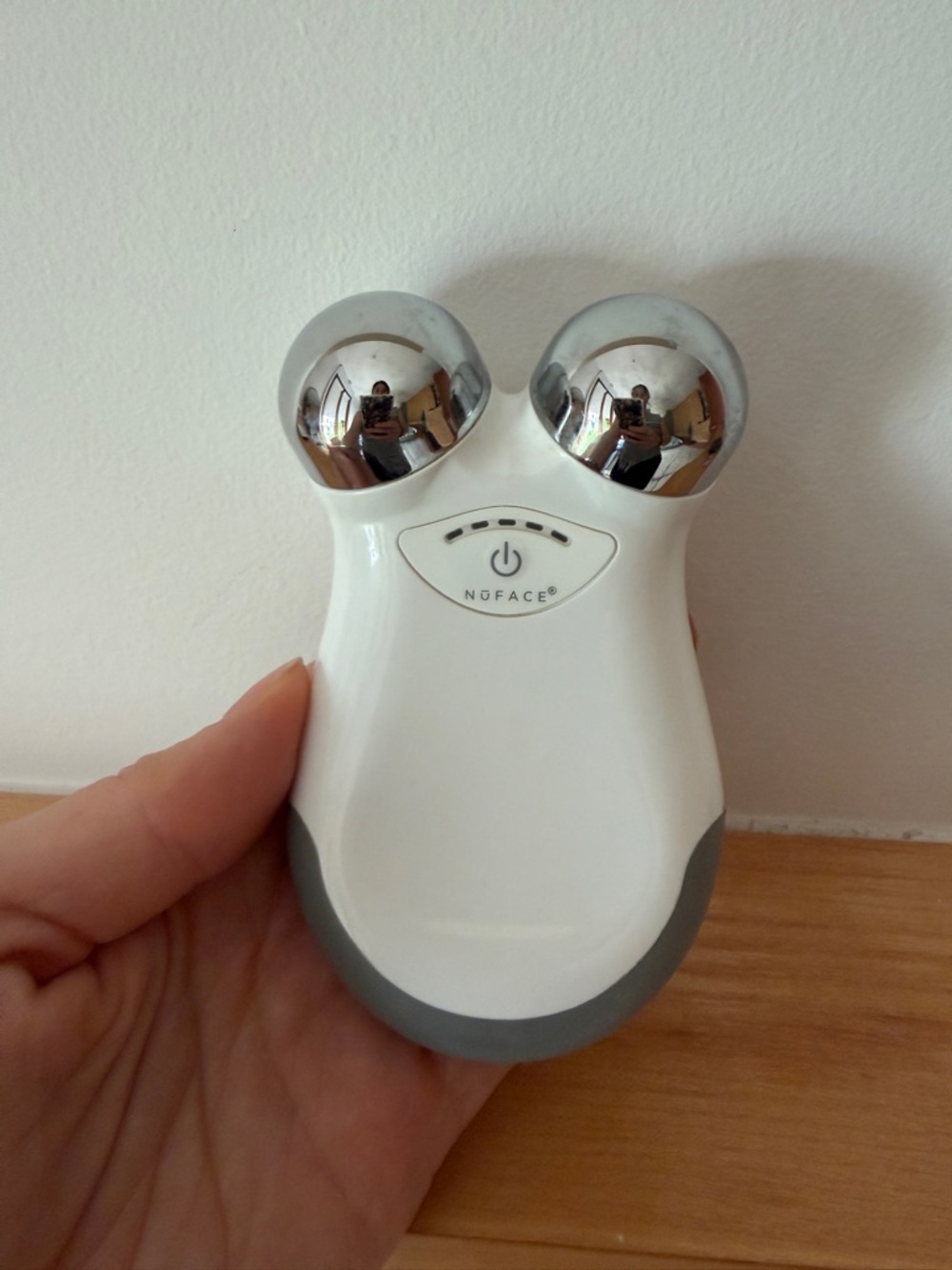 NuFace Mini Facial Sculpting Device - White & Silver Chrome